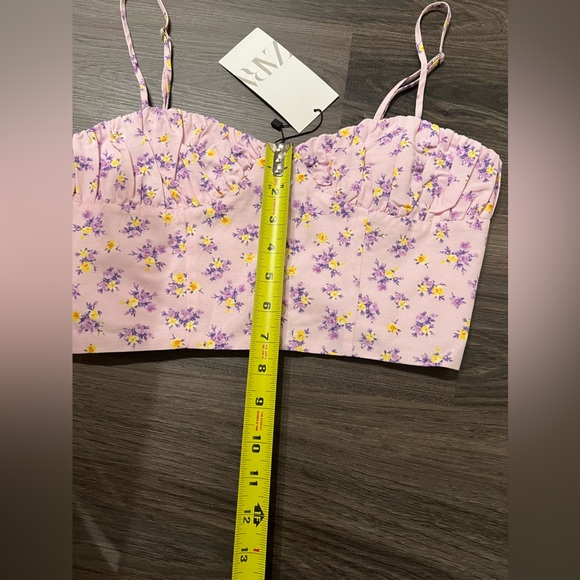 NWT Zara Floral Bustier Corset Crop Top - Picture 6 of 7